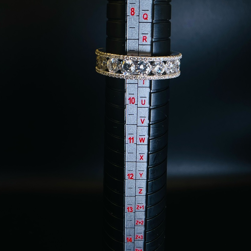Classic moissanite  Eternity Band - sliver